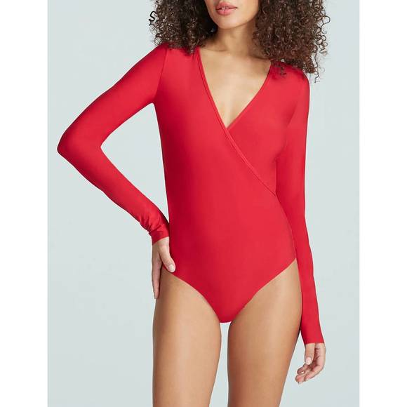 COMMANDO Tops - NEW COMMANDO butter wrap bodysuit in scarlet